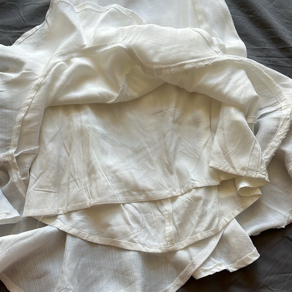 #7 BLUE RAIN White Ruffled Mini Dress Size S - Picture 6 of 8